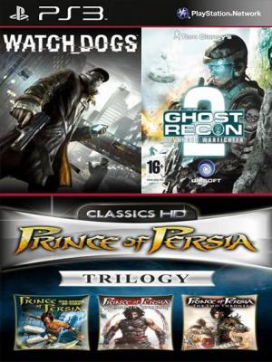 5 juegos en 1 Watch Dogs Mas Tom Clancys G.R.A.W 2 Mas Prince of Persia Trilogy HD PS3