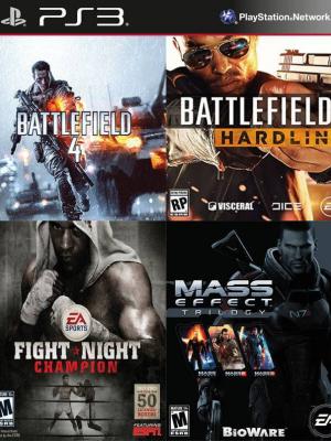 4 juegos en 1 Battlefield 4 mas Battlefield Hardline Standard Edition mas Fight Night Champion mas Mass Effect Trilogy  ps3