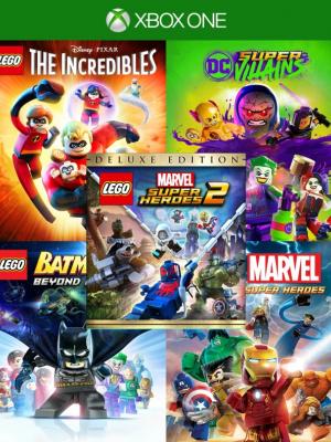 5 juegos en 1 LEGO THE INCREDIBLES + LEGO DC SUPER VILLAINS EDICIÓN DELUXE + LEGO BATMAN 3 BEYOND GOTHAM + LEGO MARVEL SUPER HEROES + LEGO MARVEL SUPER HEROES 2 EDICIÓN DELUXE - XBOX ONE